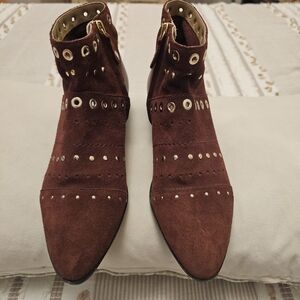 Geox Ankle Boots in Rich Brown with Gold Accents Size 7 EU 37/38 (narrow fitted)